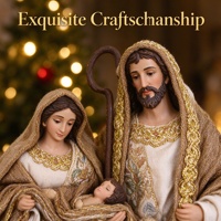 Crèche en résine artisanale, figurines de Noël décoratives et de collection, ensemble de 3 pièces, Sainte Famille marron et dorée dans le berger