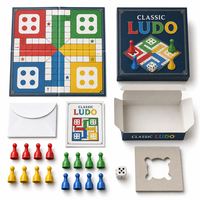Jeu de société classique Ludo personnalisé avec plateau en carton pliable et pions en ABS