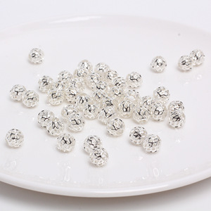 Perles en métal lâches plaquées or 14 carats Xiao <span class=keywords><strong>Jin</strong></span> <span class=keywords><strong>Zhu</strong></span>, accessoire de bijouterie DIY fait main en forme de fleur creuse, avec perles métalliques à couleur durable - Product Image 4