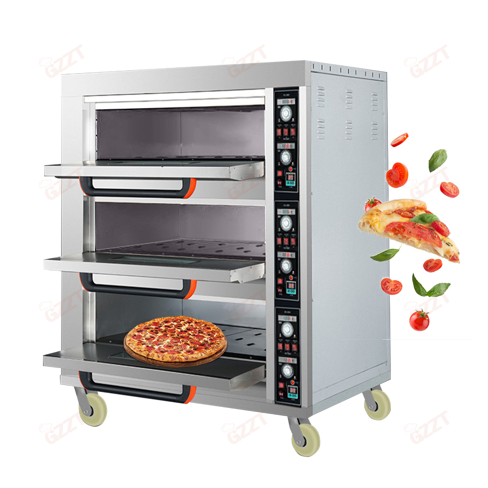 Comercial chuyên nghiệp 4 khay 2 boong 6 khay 3 boong 9 Khay 3 boong Giá sử dụng khí COMBI bánh pizza bánh mì Túp lều Lò Nướng Bánh Thiết lập thiết bị