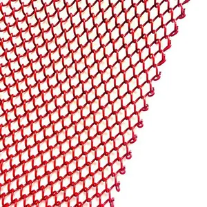 Decorative Metal Wire Ring Mesh Curtain Chain Mail Mesh Stainless Steel Knitted Mesh for Home Office Market