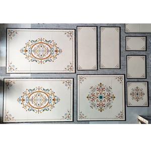 Mosaïque de marbre de luxe en jet d'eau, motif en marbre <span class=keywords><strong>beige</strong></span>, revêtement de sol en marbre pour projet de villa - Product Image 1