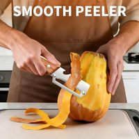 Éplucheur de légumes 2-en-1 premium avec manche en bois et ouvre-bouteille, outil de cuisine en acier inoxydable pour fruits, pommes, pommes de terre, citrouilles