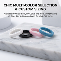 Großhandel Klassischer 3mm Schlanker Keramik Smart NFC Ring Ntag 216 2-Teiliges Design Glänzende Oberfläche Versandfertig Kostenlose Gravur