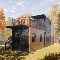 Conteneur maritime préfabriqué moderne en acier avec panneaux sandwich 20/40 pieds pour restaurant extérieur et glacier, avec garantie de 5 ans