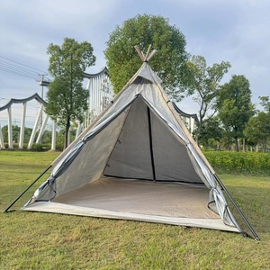 Tenda da <span class=keywords><strong>Campeggio</strong></span> a Piramide Indiana per Esterni, Quattro Stagioni, Impermeabile, Parasole Anti-UV, in Tessuto Oxford 210D Rivestito in Argento, Monostrato - Product Image 1