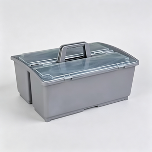 Carro de Limpieza Multifuncional Comercial de Alta Resistencia con Compartimentos de Almacenamiento y Cubo Desmontable para Residuos - Product Image 3