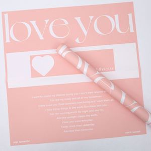 Papier d'emballage floral en PE enduit pour la fête des mères et la Saint-Valentin, 56x56cm, résistant à l'humidité, pour cadeaux - Product Image 3