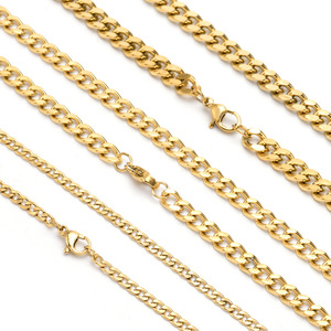 Chaîne et collier ras-du-cou en acier inoxydable maille gourmette cubaine pour hommes – Vente en gros à chaud - Product Image 4