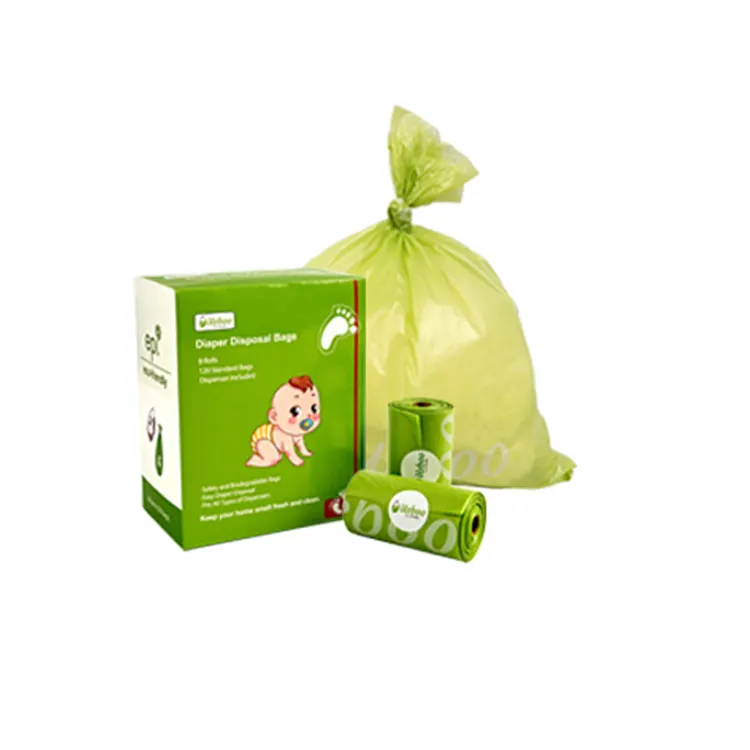 Private Label Printed Waterproof Disposable Foldable Diaper Packaging Trash Bag