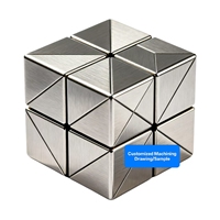 Cnc personnalisé découpé au laser en métal alliage d'aluminium laiton titane acier inoxydable brossage Cool Cubes assemblage composants de puzzle