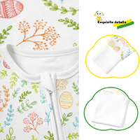 Combinaisons pour bébés unisexes Puresun personnalisées en coton biologique 100% tricoté avec motif de dessin animé pour la fête de Pâques