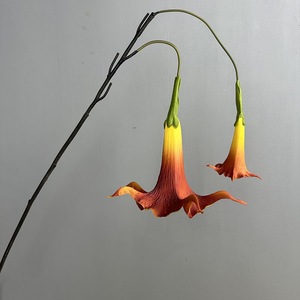 Realistische PU Künstliche Engelsklinge Datura Blume mit Langem Stiel Hängende Kunstblume Blumenarrangement Hochzeitsdekoration - Product Image 1
