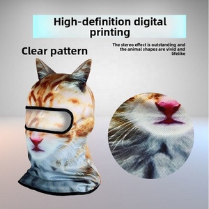 <span class=keywords><strong>Masque</strong></span> de cyclisme unisexe en polyester à motif animal 3D transfrontalier, protection solaire Gini, idéal pour les activités de plein air, les voyages estivaux et le cyclisme - Product Image 3