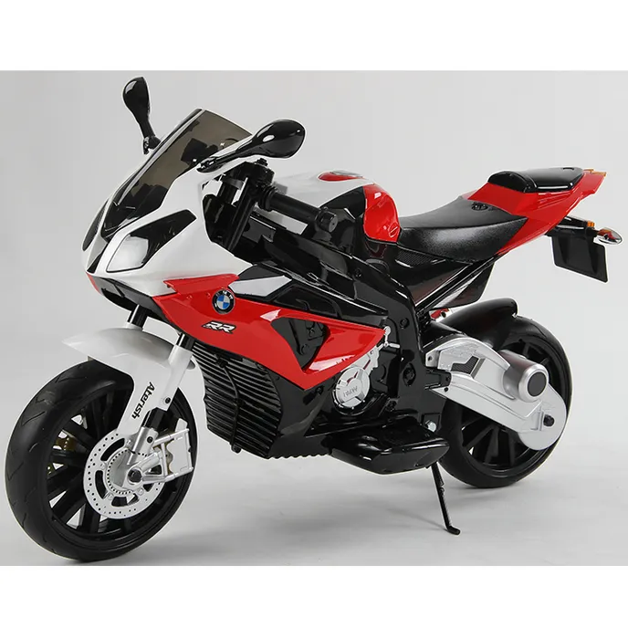 12V çocuklar elektrikli motosiklet sürme lisanslı BMW S1000RR 12V akülü 3 tekerlekler motosiklet