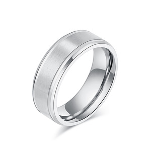 Cross-border best-selling minimalist, cool-toned, unisex matte brushed <b>titanium</b> steel <b>rings</b>, couple <b>rings</b>, and jewelry. - Product Image 5