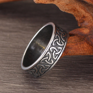 Anillo de Dedo Retro para Hombre, Modelo Jinhua L254, de Acero Inoxidable, con Runas Nórdicas Vikingas, Triángulo de Odín, para Comercio Transfronterizo - Product Image 4