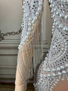 NOVANCE Y2565 Navidad elegante perlas borlas diamante Vestido Mujer cristal <span class=keywords><strong>dama</strong></span> <span class=keywords><strong>de</strong></span> <span class=keywords><strong>honor</strong></span> vestidos para boda fiesta - Product Image 3