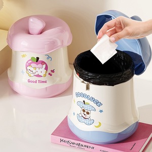 Cute Apple Desktop Trash Can With Lid Small Capacity Creative Dustproof For Home Use - Product Image 2