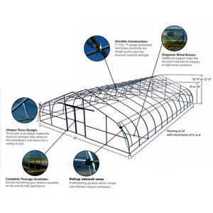 Petite Serre Agricole Intelligente à Double Paroi 10x30m Économique Hydroponique pour Plantes de Jardin avec Cadre Stable en Acier Galvanisé PE - Product Image 6