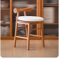 Chaise de bar, tabouret de salle à manger minimaliste nordique en bois massif, siège et dossier entièrement recouverts de cuir, meubles de comptoir hauts pour la cuisine