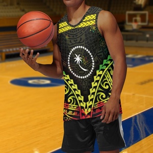 Maillots de basket-ball avec logo de l'île de Chuuk, imprimé tribal, maillot de basket-ball brodé, vente en gros, maillot de basket-ball personnalisé pour les jeunes - Product Image 5