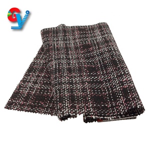 Classic Puffy <strong>Tweed</strong> Woven <strong>Fabric</strong> with White <strong>Pink</strong> Black Three Colors United - Product Image 2