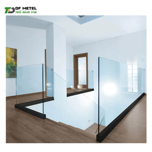Barandilla de Vidrio Templado sin Marco con Base en U de Aluminio para Balcón, Montaje Superior, con Soporte para Piso y Pared, Precio Bajo DF - Product Image 3