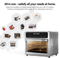 Friture à air numérique en acier inoxydable pour la cuisine 24l, four à double panier, 2 panier de friture indépendante
