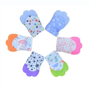 High Quality Baby Teething Mitten Glove Custom Baby Mittens Gloves With Toy Teething Mitt