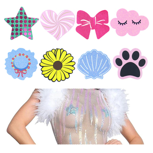 Conception personnalisée jetable <span class=keywords><strong>collant</strong></span> coeur poitrine pétales seins Pasties rose Satin <span class=keywords><strong>Sexy</strong></span> mamelon couvre autocollants pour femmes Lingerie - Product Image 1