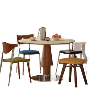 Juego de Mesa de Comedor Redonda de Madera Sólida de 4 Piezas, Diseño Moderno que Ahorra Espacio para Casas Pequeñas - Product Image 5