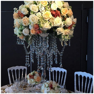 Candelabro transparente de cristal alto de lujo de 8 brazos, candelabro para centros de mesa de boda, candelabro para decoraciones de eventos y fiestas - Product Image 3