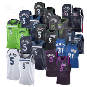 Shorts de basket-ball cousus pour hommes et jeunes Minnesota 5 # Edwards 21 # Garnett 3 # McDaniel 27 # Maillot de basket-ball américain Gobert - Product Image 1