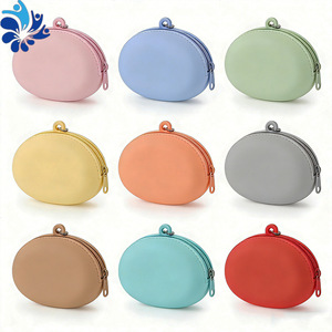 Oval Silicone Coin <b>Purse</b> Multi Color Waterproof Portable Makeup Organizer <b>Small</b> Item Storage Travel Accessory Unisex - Product Image 5