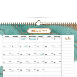 OEM ODM <span class=keywords><strong>2024</strong></span> <span class=keywords><strong>Calendrier</strong></span> mural en fil spirale avec impression de grande taille personnalisée Bloc-notes en papier d'art 12 mois pour l'utilisation de la date au bureau - Product Image 2