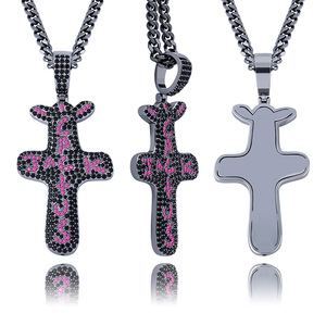 Una collana con pendente in zirconio bicolore nero e rosso, accessorio dello stesso stile <span class=keywords><strong>di</strong></span> <span class=keywords><strong>Fortnite</strong></span>, un articolo <span class=keywords><strong>di</strong></span> tendenza su Instagram in Europa. - Product Image 2