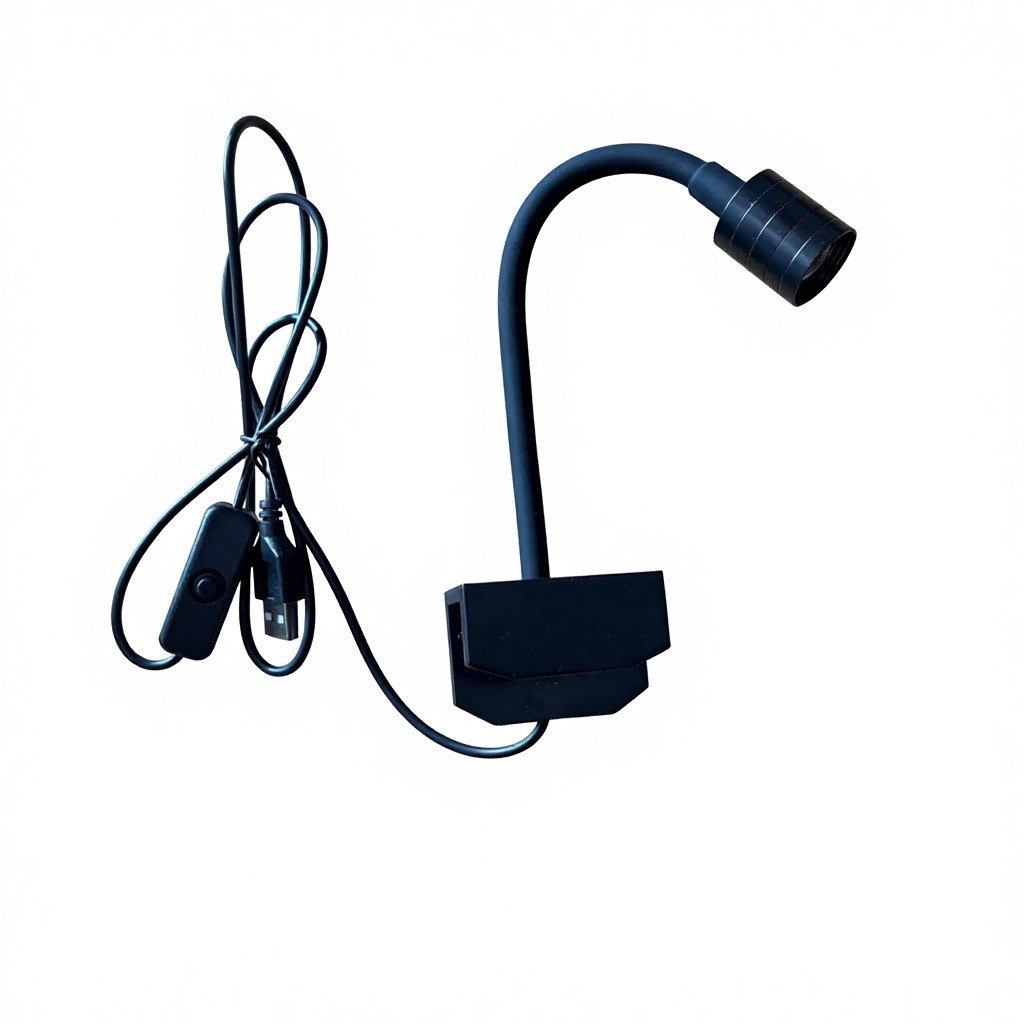 Mini foco negro, enfocable, luz blanca, diseño de base