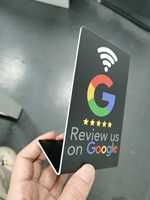 Carte NFC Google Review avec puce NFC213, laissez un avis en tapant sur la carte, avec code QR, panneau de table en acrylique pour restaurant, boutique, entreprise