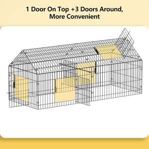 Recinto Pollaio in Metallo da Giardino con Copertura Gabbia per Galline Recinzione Canile per Anatre - Product Image 4