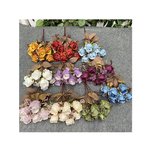 Fornitore della cina After Hand 7- Head Glue Fold Zixia <span class=keywords><strong>Fairy</strong></span> rose Artificial Flower - Product Image 2