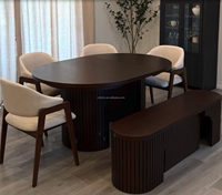 Table transformable - Meilleure table à manger extensible fabriquée en bois massif de qualité supérieure avec bancs et buffet