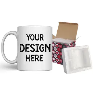 Benutzer definierte Sublimation Becher Tasse Lieferant Großhandel Tassen anpassbar 11Oz weiß schwarz Porzellan Keramik Tee Kaffeetassen mit Logo