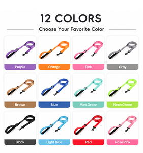 สายจูงสุนัขไนลอนสีม่วงแบบสะท้อนแสงสำหรับฝึกสุนัขเดินและวิ่ง - Product Image 4