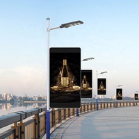 Écran LED Android extérieur monté sur poteau, écran LED pour lampadaire, affichage LED 4G sur poteau de rue