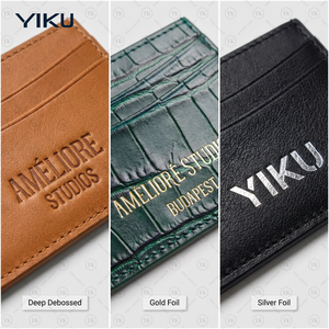 YIKU Genuine Leather <strong>Card</strong> Holder Custom Logo OEMODM Wholesale Factory Price Slim Minimalist Luxury <strong>Business</strong> Credit <strong>Card</strong> <strong>Case</strong> Men - Product Image 2
