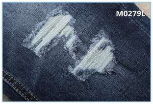 Tela vaquera elástica de algodón azul profundo de 11 onzas - Product Image 3