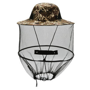 Visière à large bord pare-soleil chasse abeille gardant maille chapeau insectes moustique prévention cou tête couverture Camouflage hommes casquette de pêche - Product Image 1