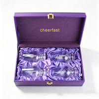 Ensemble de 4 verres à dégustation Cheerfast, verres à boisson transparents en forme de bulbe avec boîte cadeau en bois brillant pour les dégustateurs de whisky et de spiritueux