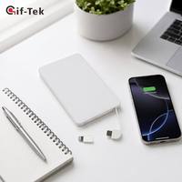 Batería Externa Ultrafina Promocional GifTek con Certificación CE, Material ABS, Logotipo Personalizado, Tamaño de Tarjeta de Crédito, Mini 2500mAh, Conector Micro USB